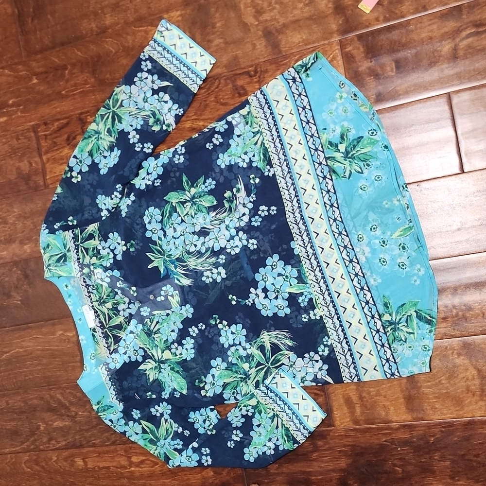 J. Jill sheer floral tunic